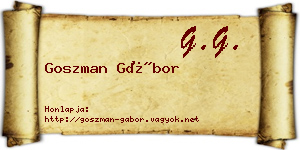 Goszman Gábor névjegykártya