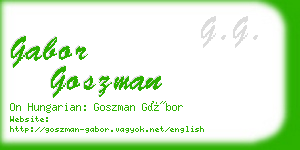 gabor goszman business card